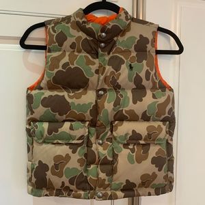 RALPH LAUREN Polo Reversible Down Vest Camo Print